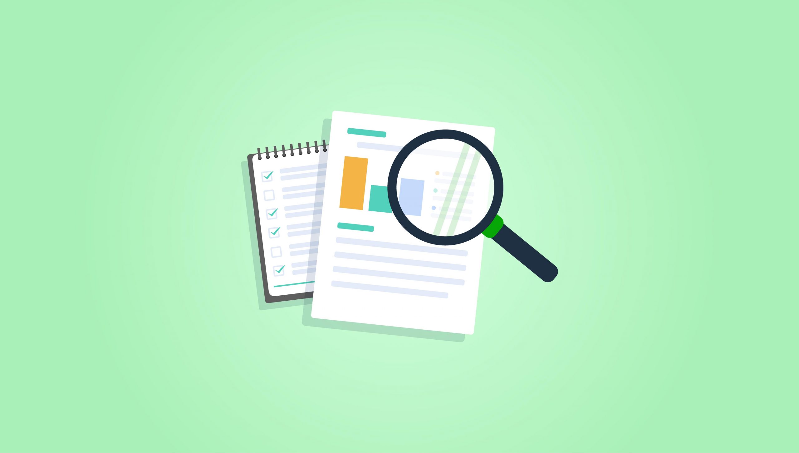 Magnifying glass reviewing a Confluence Page