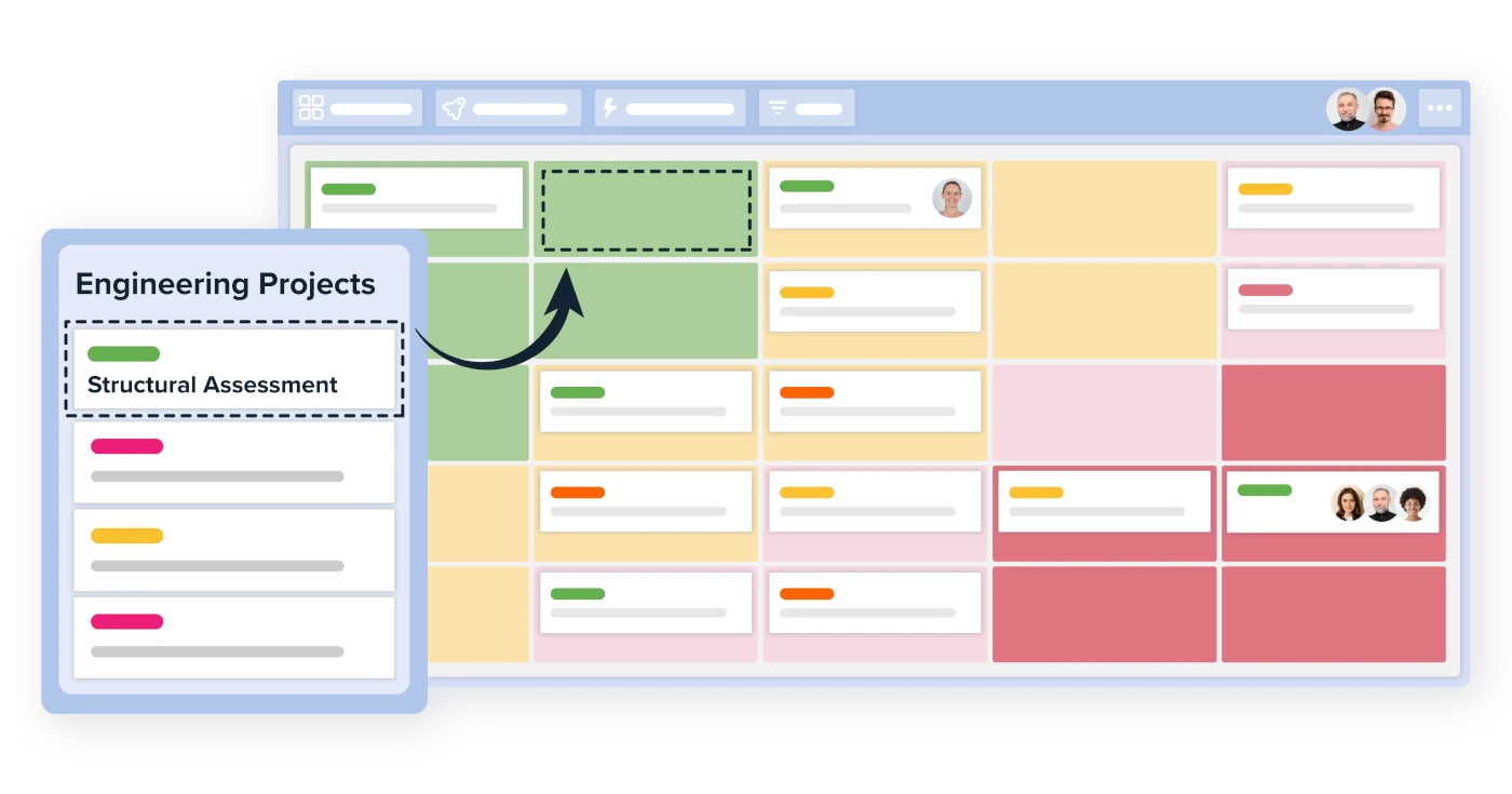 Trello Like Drag and Drop Cards for Project Management Software
